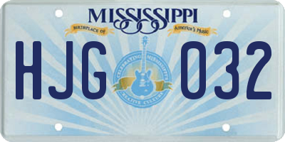 MS license plate HJG032
