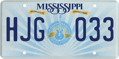 MS license plate HJG033