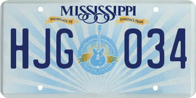 MS license plate HJG034