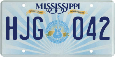 MS license plate HJG042