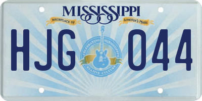 MS license plate HJG044