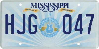 MS license plate HJG047