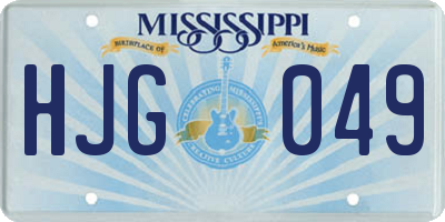 MS license plate HJG049