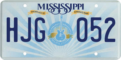 MS license plate HJG052