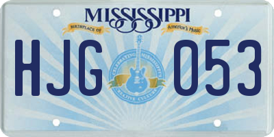 MS license plate HJG053