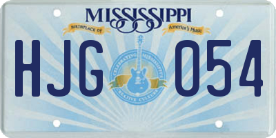 MS license plate HJG054