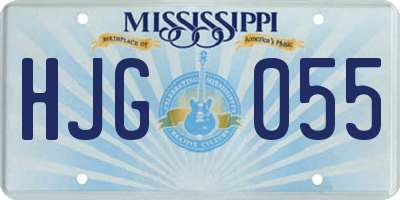 MS license plate HJG055