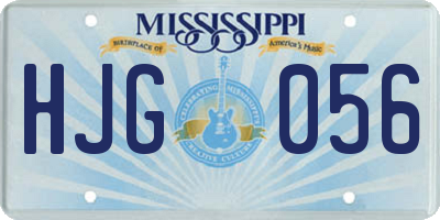 MS license plate HJG056