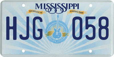 MS license plate HJG058