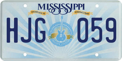 MS license plate HJG059
