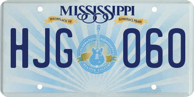 MS license plate HJG060