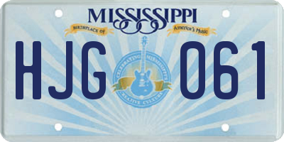 MS license plate HJG061