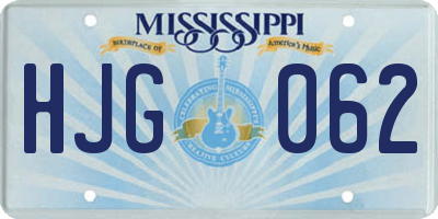 MS license plate HJG062