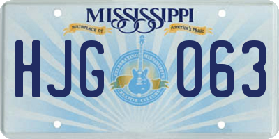 MS license plate HJG063