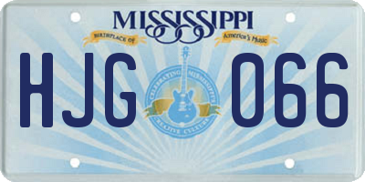 MS license plate HJG066