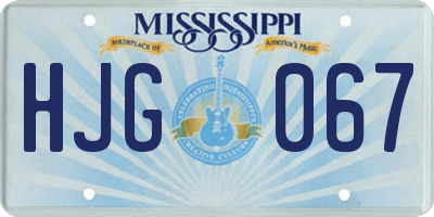 MS license plate HJG067