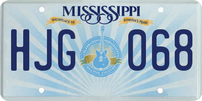 MS license plate HJG068