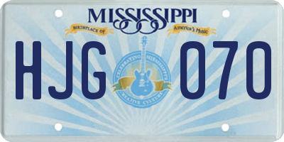 MS license plate HJG070