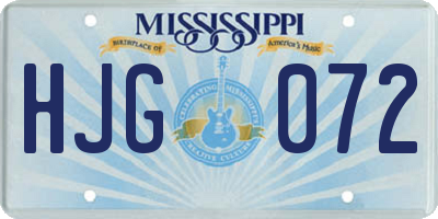 MS license plate HJG072
