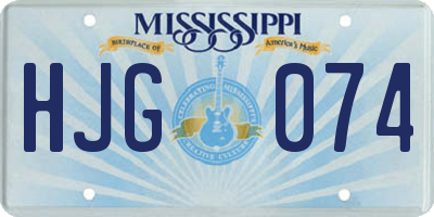 MS license plate HJG074