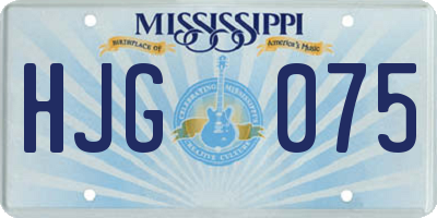 MS license plate HJG075
