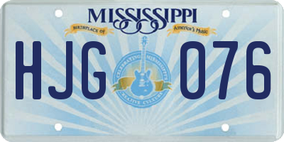 MS license plate HJG076