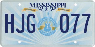 MS license plate HJG077