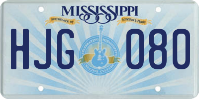 MS license plate HJG080
