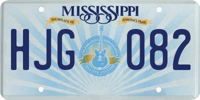 MS license plate HJG082