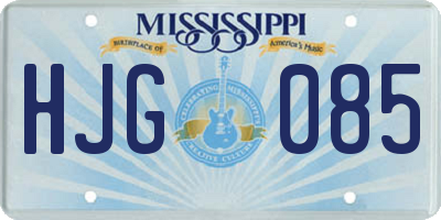 MS license plate HJG085