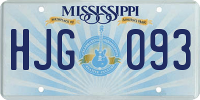 MS license plate HJG093