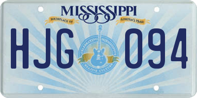 MS license plate HJG094