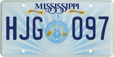 MS license plate HJG097