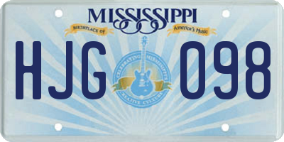 MS license plate HJG098