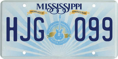 MS license plate HJG099