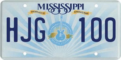 MS license plate HJG100