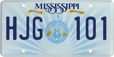 MS license plate HJG101
