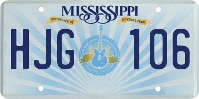 MS license plate HJG106