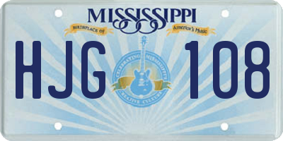 MS license plate HJG108