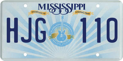 MS license plate HJG110