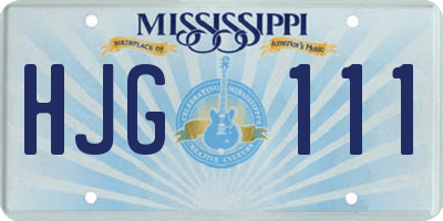MS license plate HJG111