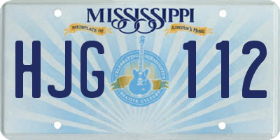 MS license plate HJG112