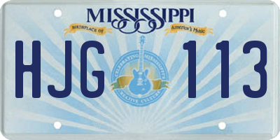 MS license plate HJG113