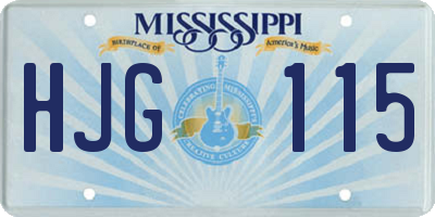MS license plate HJG115