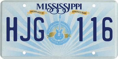 MS license plate HJG116