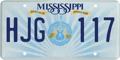 MS license plate HJG117