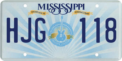 MS license plate HJG118