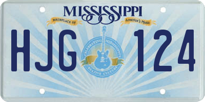MS license plate HJG124