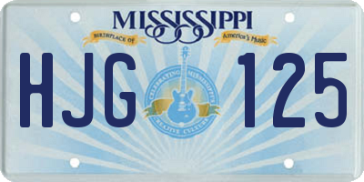 MS license plate HJG125