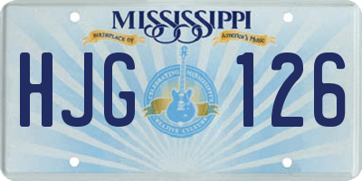 MS license plate HJG126